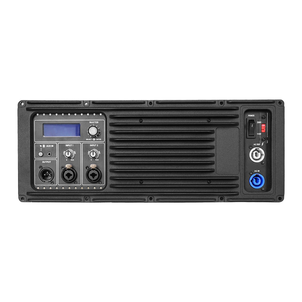 Sound Town ZETHUS-115SPW110PWX2 | ZETHUS Series 10” Powered Two-Way Line Array Loudspeaker System with Onboard DSP, Black for Live Sound, Club, Bar, Restaurant, Church and School - Plate Amp Module