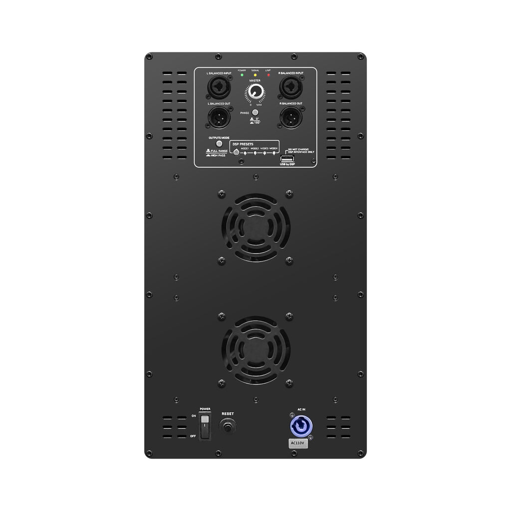 ZETHUS-215SPW | ZETHUS Series Dual 15“ Powered 2400W Line Array Subwoofer w/ DSP, 2-Channel Class-D Amplifier, Birch Plywood, Black