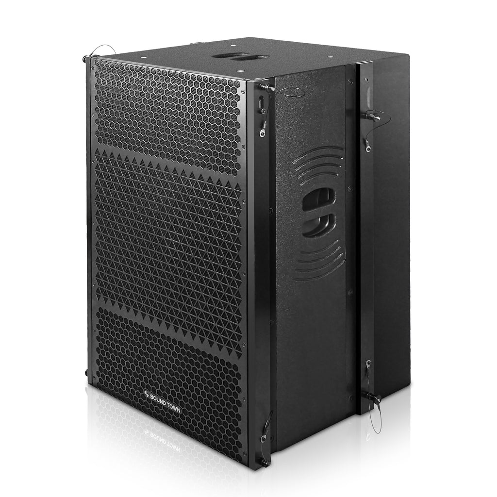 ZETHUS-215SPW | ZETHUS Series Dual 15“ Powered 2400W Line Array Subwoofer w/ DSP, 2-Channel Class-D Amplifier, Birch Plywood, Black - Right View