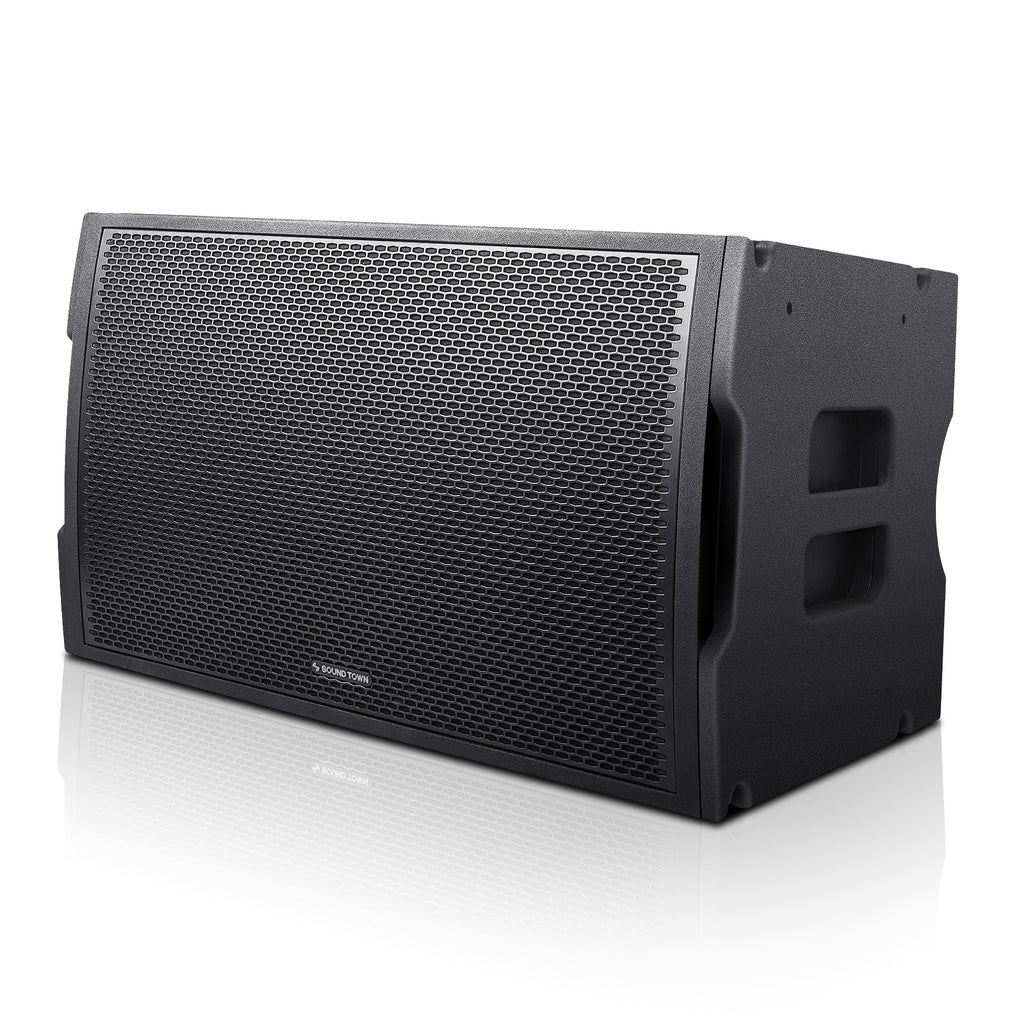 Sound Town ZETHUS-IP118S210X4 18" 2400W Water-Resistant Passive Line Array Subwoofer with 4.5" Voice Coil, Black - 8 Ohms