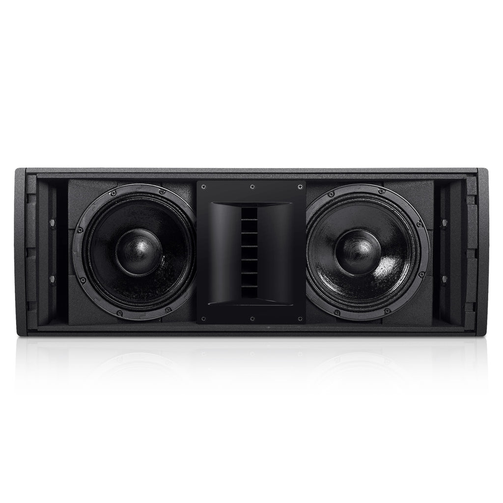 Sound Town ZETHUS-IP208X4 ZETHUS Series Dual 8” 900W Water-Resistant Passive Line Array Loudspeaker with 3” Titanium Compression Driver, Full Range/Bi-amp Switchable, Black - without Front Grill
