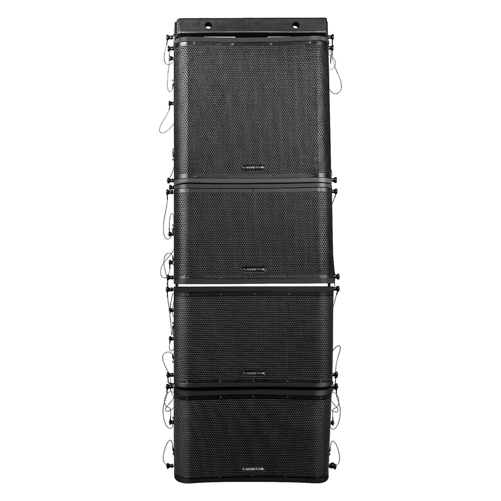Sound Town ZETHUS-VX118S112BX3 | ZETHUS Series Passive Line Array System w/ One 18" Subwoofer, Three 12" Loudspeakers, Versatile Installations, Black - Front Panel