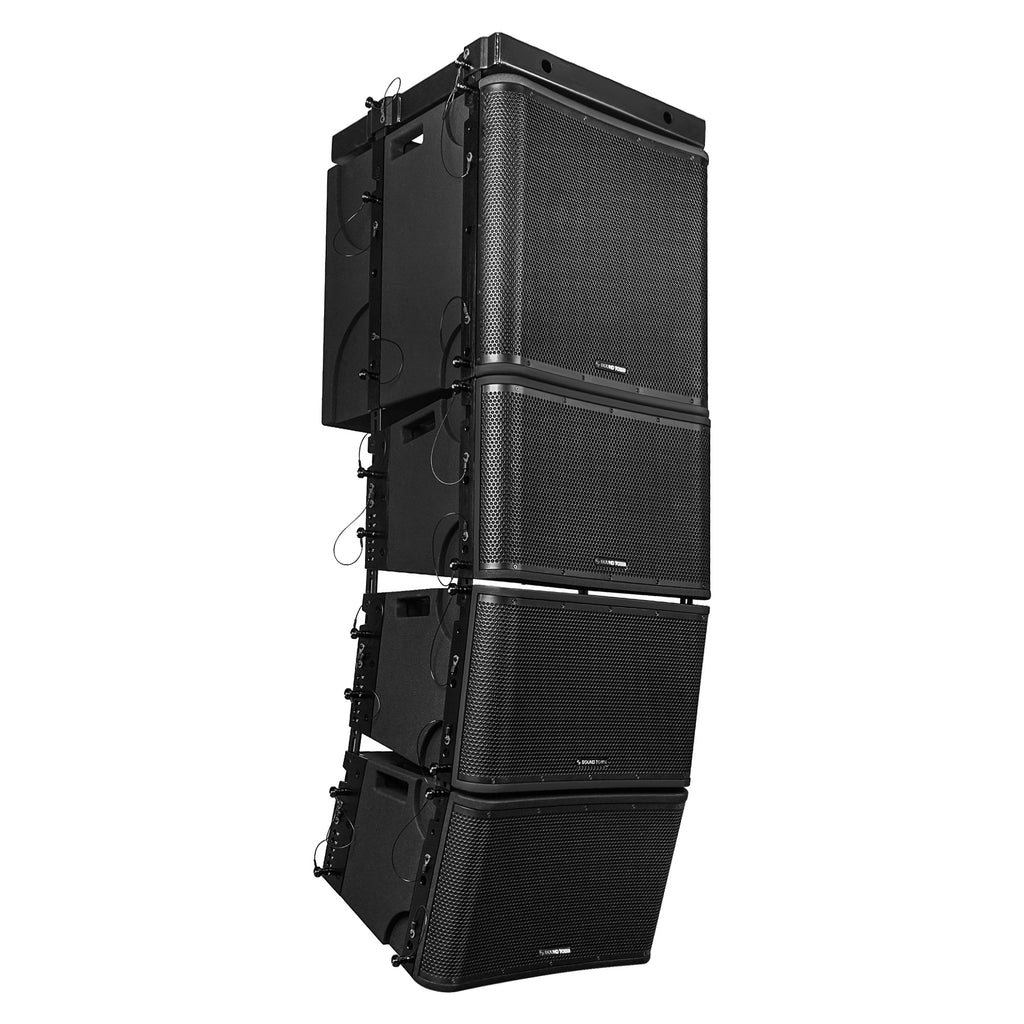 Sound Town ZETHUS-VX118S112BX3 | ZETHUS Series Passive Line Array System w/ One 18" Subwoofer, Three 12" Loudspeakers, Versatile Installations, Black - Right Panel