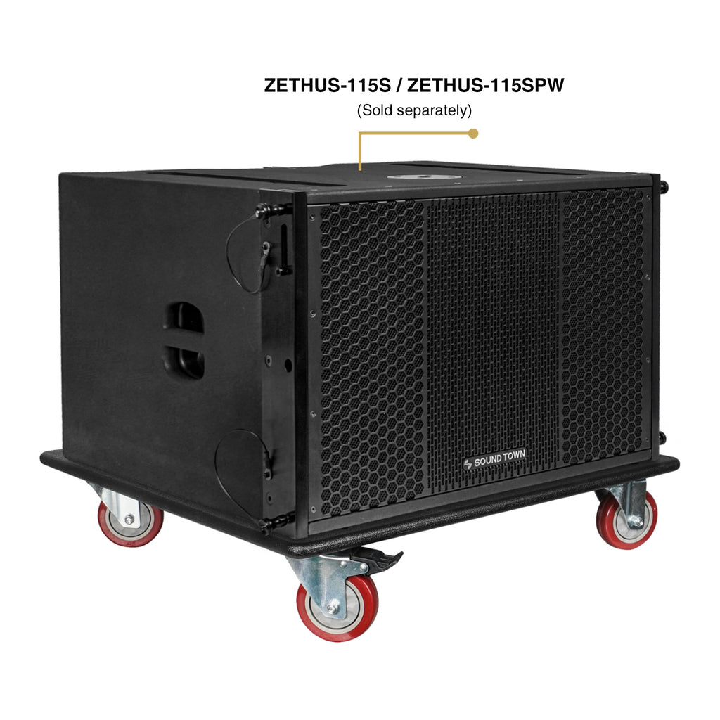 Sound Town ZSCB-115S-R | REFURBISHED: Sturdy Plywood Caster Board for ZETHUS-115S/115SPW Subwoofer and Furniture, Safe and Easy Transport with 4-inch Wheels and Brakes - Moving Dolly
