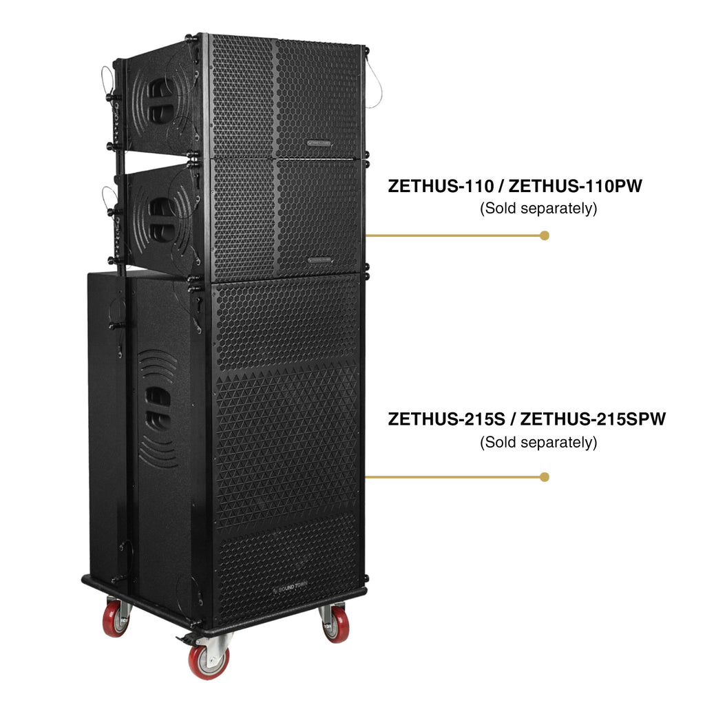 Sound Town ZSCB-215S | Heavy-Duty Plywood Caster Board for ZETHUS-215S/215SPW Subwoofers and Furniture with 4-inch Wheels and Brakes - Compatible to stack with ZETHUS-110/ZETHUS-110PW, ZETHUS-215S/ZETHUS-215SPW Subwoofers