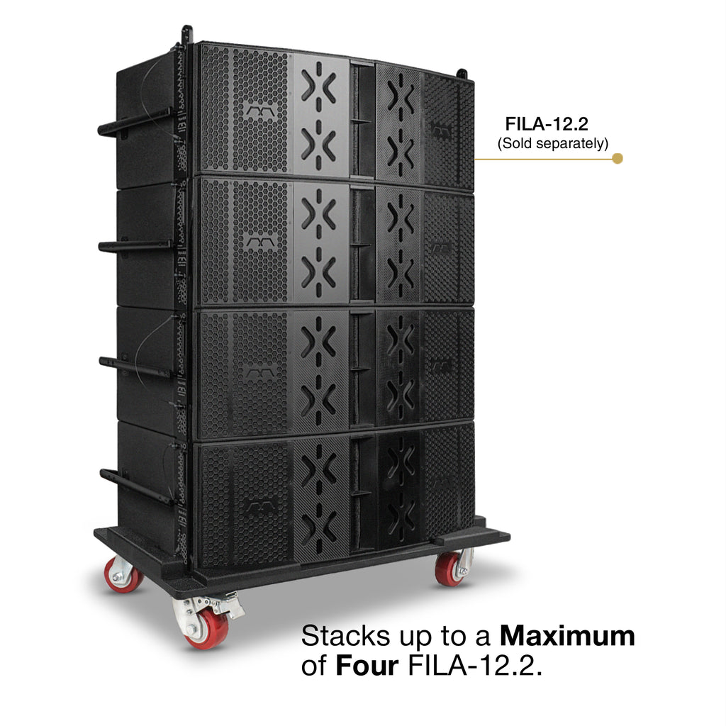 Sound Town ZSCB-FL12.2 | MODE Audio Durable Plywood Caster Board for Reliable Transport of FILA-12.2 Line Array Speaker, with 4-inch Wheels and Brakes- Compatible with Stacking Up to Four FILA-12.2 Speakers