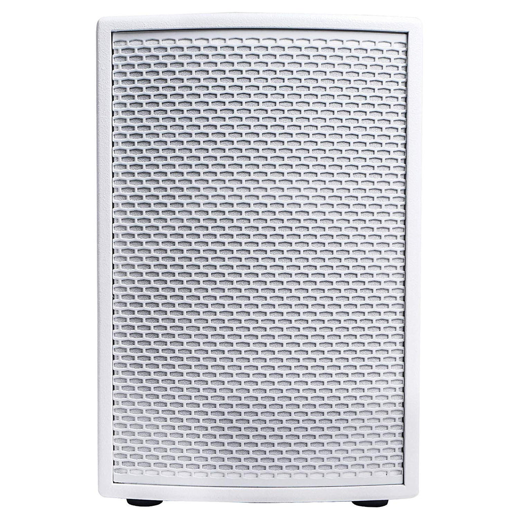 Sound Town KALE-110WPW-R | REFURBISHED: KALE Series 10” 500W Powered DJ PA Speaker w/ Bluetooth, Titanium Compression Driver, 3-Channel Mixer, White-Front View
