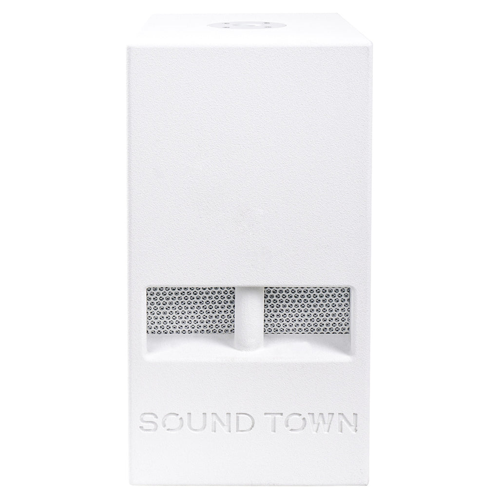 Sound Town CARME-110SW CARME Series 10” 700W Passive PA/DJ Subwoofer w/Folded Horn Design, White - front