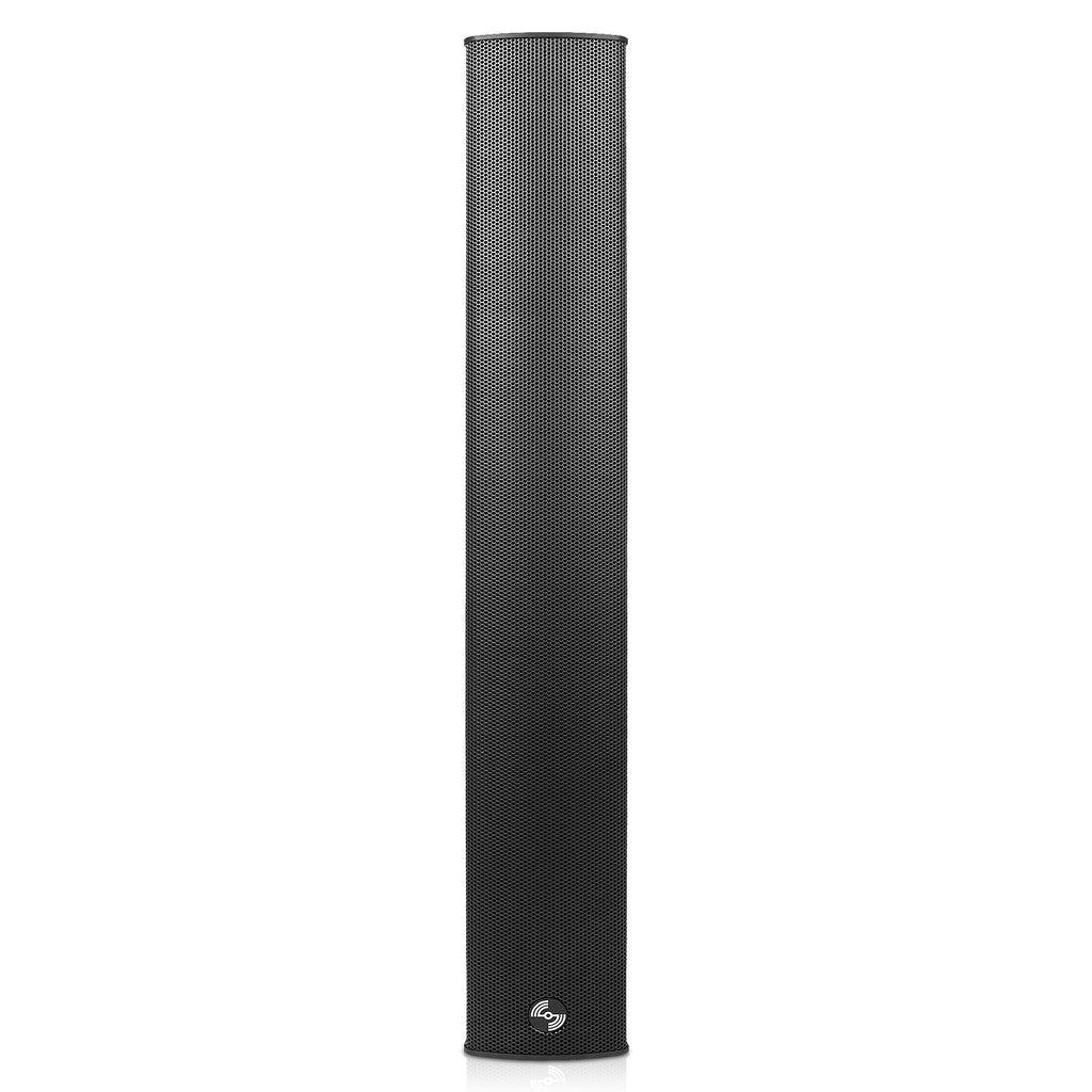 Sound Town CARME-28M64 Compact Professional Line Array Column Speaker with Wall Mount Bracket, 6 x 3" Woofers, 4 x 1.2" Dome Tweeters, Black, for Church, Lounge, Live Event - Front Panel