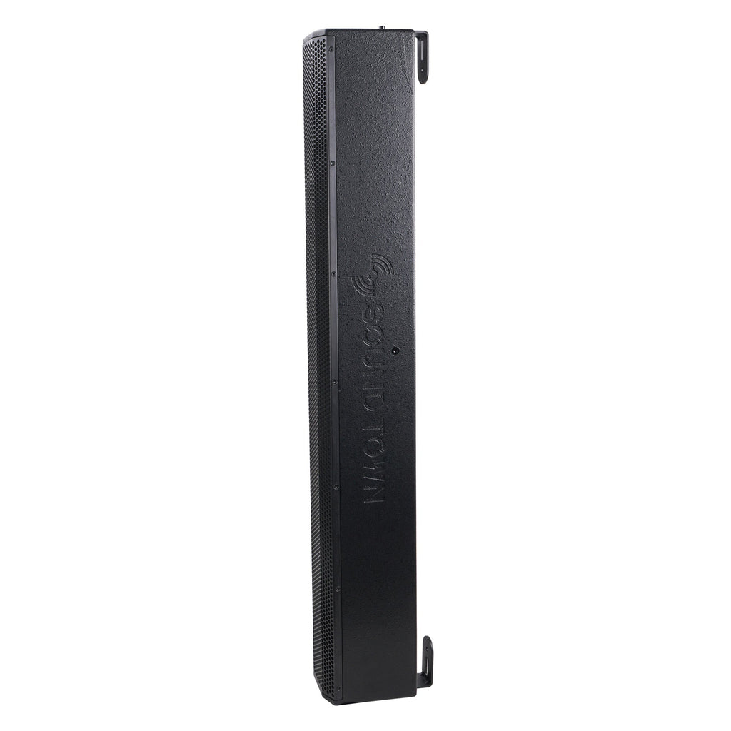 Sound Town CARPO-V10B-R Passive Wall-Mount Column Mini Line Array Speaker with 8 x 5” Woofers, Black for Live Event, Church, Conference, Lounge, Refurbished with L-Shape Mountable Bracket