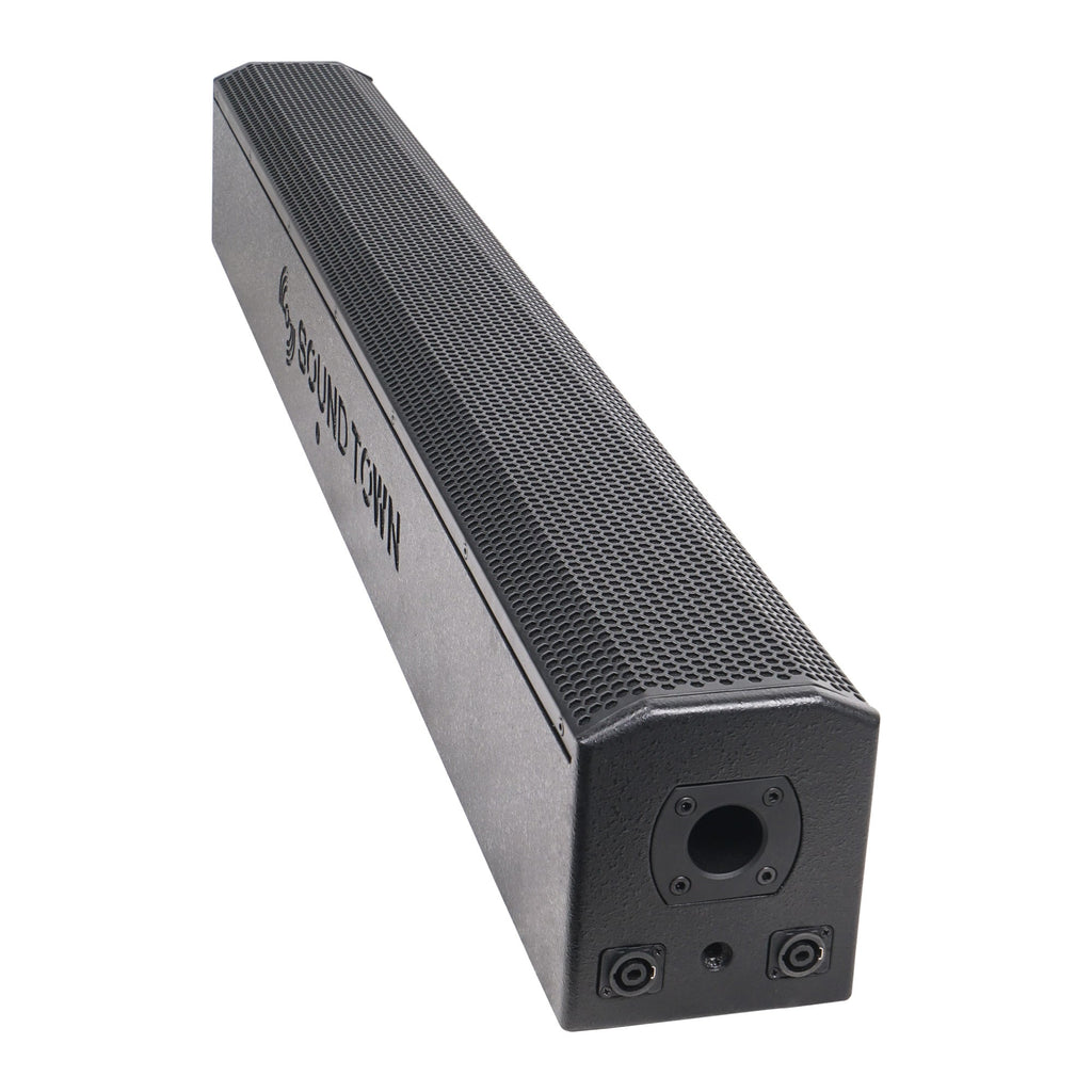 Sound Town CARPO-V10B-R Passive Wall-Mount Column Mini Line Array Speaker with 8 x 5” Woofers, Black for Live Event, Church, Conference, Lounge, Refurbished with 35mm Mounting Socket on Bottom