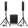 Sound Town CARPO-V5B12 Subwoofer and Column Speaker Line Array System, with Two 500W Passive Column Speakers and One 12” 1400W Powered Subwoofer