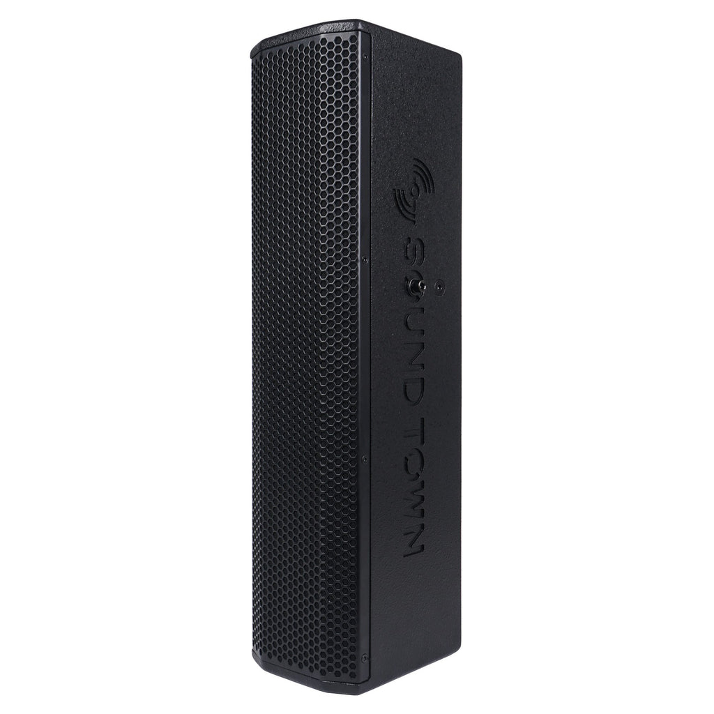 Sound Town CARPO-V5B12 Passive Wall-Mount Column Mini Line Array Speakers with 4 x 5 inch Woofers, Black for Live Event, Church, Conference, Lounge, Installation - Left Panel