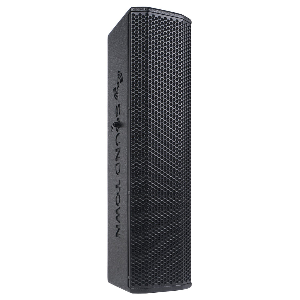 Sound Town CARPO-V5B12 Passive Wall-Mount Column Mini Line Array Speakers with 4 x 5 inch Woofers, Black for Live Event, Church, Conference, Lounge, Installation - Right Panel
