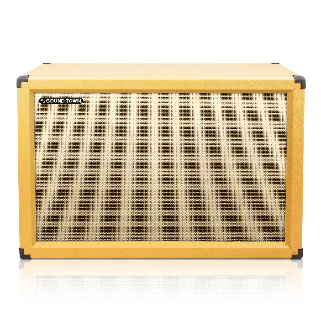 Sound Town GUC212OR 2 x 12" Guitar Speaker Cabinet, Birch Plywood, Orange Tolex, Wheat Cloth Grille with Carry Handles