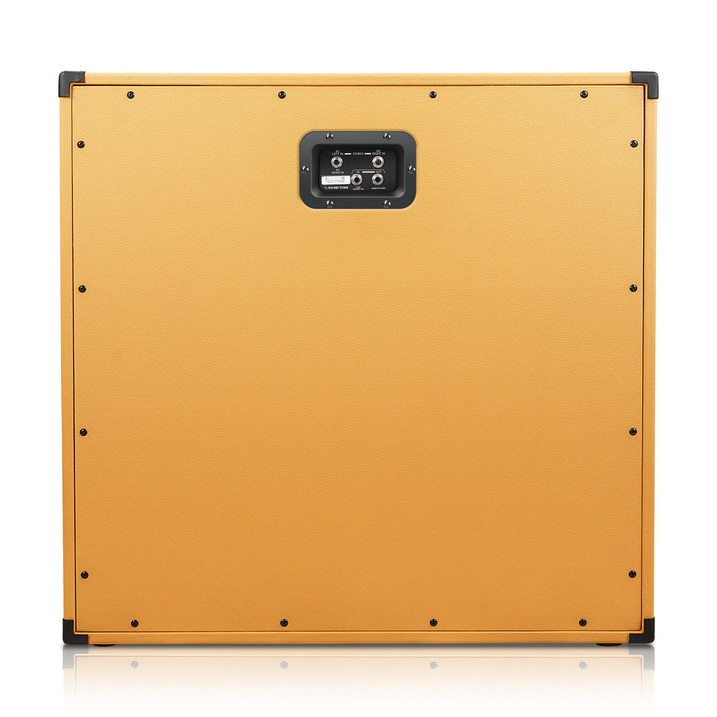 Sound Town GUC412OR-EC 4 x 12" Empty Closed-back Guitar Speaker Cabinet, Plywood, Orange with Removable Rear Panel