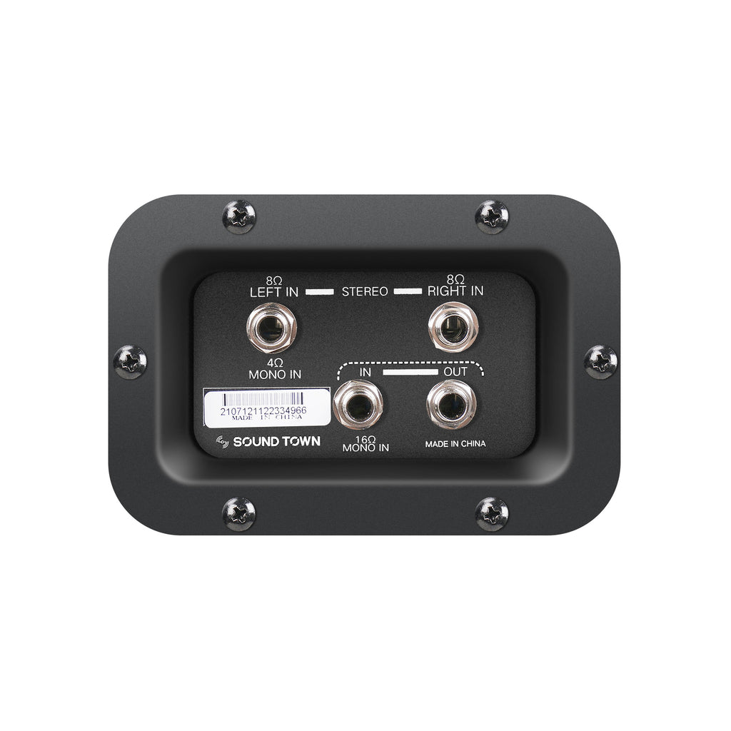 Sound Town GUC412OR-EC 4 x 12" Empty Closed-back Guitar Speaker Cabinet, Plywood, Orange with Mono/Stereo Jack Plate