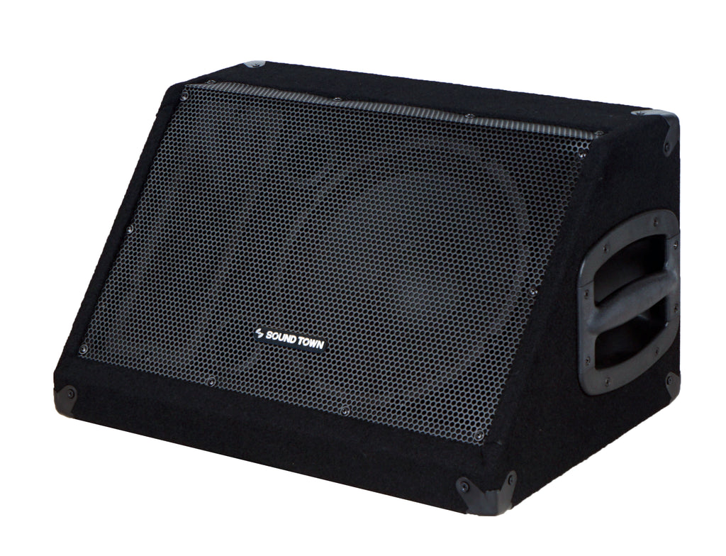 Sound Town METIS-10M METIS Series 10” 300W Passive DJ PA Stage Floor Monitor Pro Audio Speaker w/ Compression Driver for Live Sound, Karaoke, Bar, Church - Left Panel