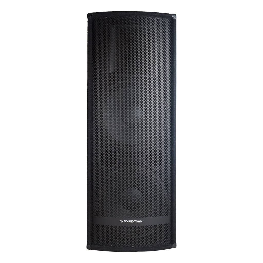Sound Town METIS-215-PAIR METIS Series Dual 15” 1400W 2-Way Full-range Passive DJ PA Pro Audio Speaker with Titanium Compression Driver for Live Sound, Karaoke, Bar, Church - Front Panel