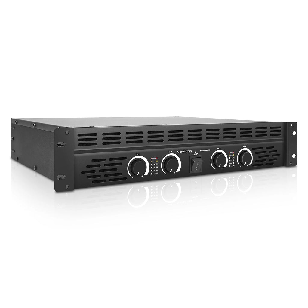Sound Town NIX-6000X4-R 4-Channel 4 X 750W at 4-ohm, 6000W Peak Output Professional Power Amplifier, Refurbished - Right Panel