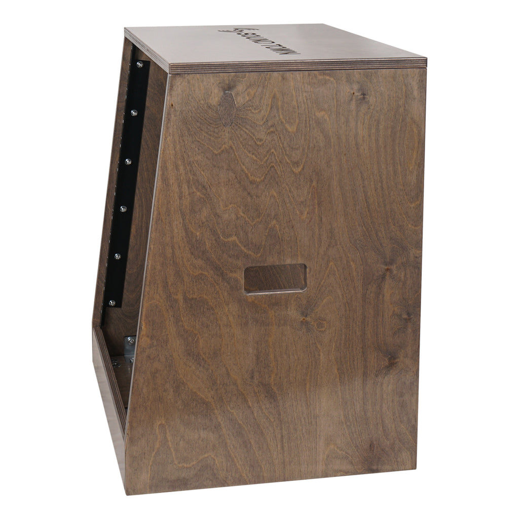 Sound Town SDRK-12TB | 12U (12 Space) DIY Slanted Studio Equipment Rack, Plywood, Weathered Brown w/ Rubber Feet, Casters, for Recording Room, PA/DJ Pro Audio - Angled Turret Design