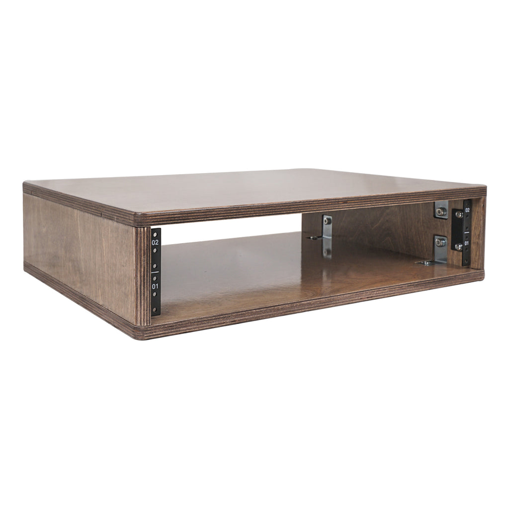 Sound Town SDRK-Y2B DIY 2U Studio Rack with Baltic Birch Plywood, Weathered Brown for Recording Room, Home Studio - Desktop, Tabletop, Audio Equipment Cabinet Furniture