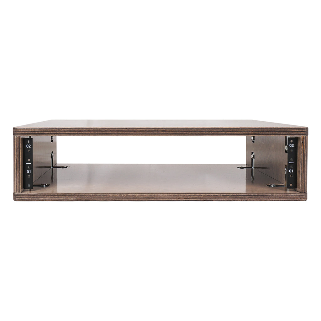 Sound Town SDRK-Y2B DIY 2U Studio Rack with Baltic Birch Plywood, Weathered Brown for Recording Room, Home Studio - Open Back