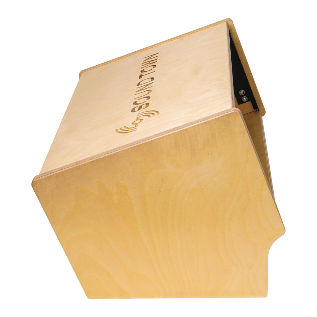 Sound Town SDRK-Y4SL DIY 4U Angled Desktop Turret Studio Rack with Baltic Birch Plywood, Golden Oak, Assembly Required - Slanted Design