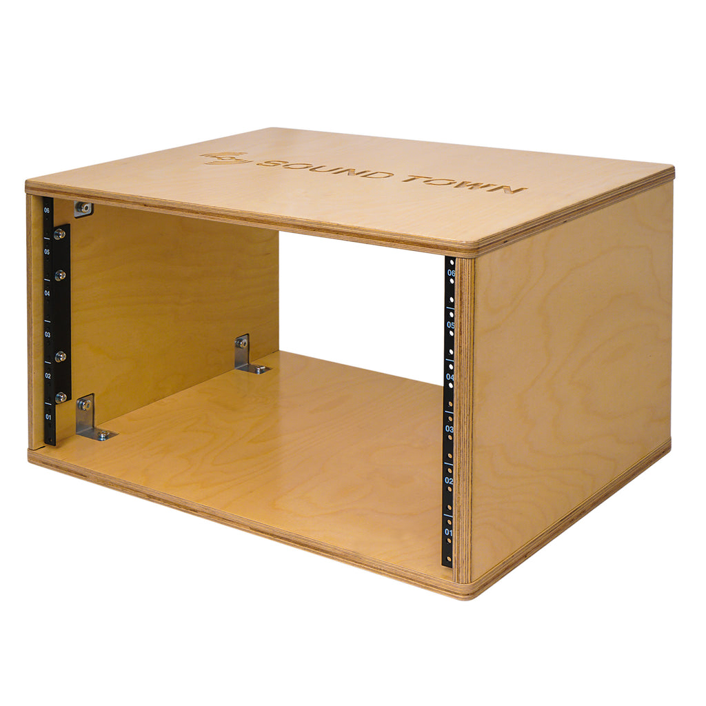Sound Town SDRK-Y6 DIY 6U (6-Space) Studio & Recording Equipment Rack w/ Baltic Birch Plywood, Golden Oak - for Home Audio Room, PA/DJ Pro Audio, Audio Gear and Server Devices