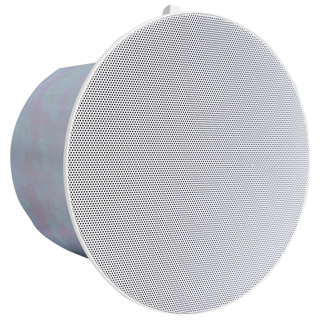 Sound Town STCA360-STCS6 Pair of 6" 2-way Passive Coaxial In-Ceiling / In-Wall Speakers with Low-Profile Design, 6" Woofer, 1” Compression Driver, Backcan and Tile Rails, 120-Degree Coverage, 70/100-volt Operation, White - Right Angle