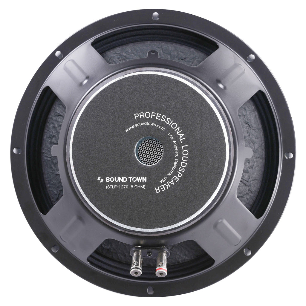 Sound Town STLF-1270-R 12" Raw Woofer Speaker, 350 Watts Pro Audio PA DJ Replacement Low Frequency Driver, Refurbished - Back View