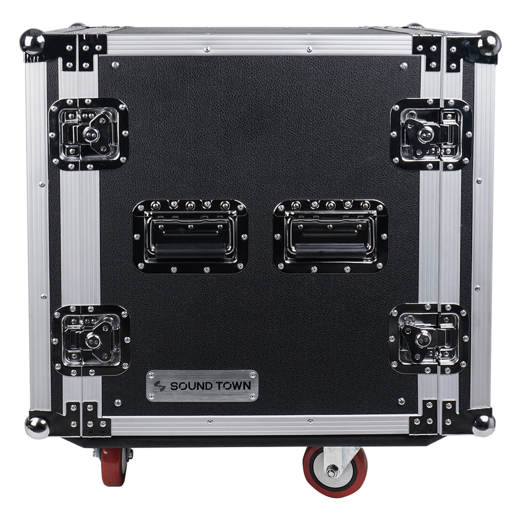 Sound Town STRC-12PSA28 12U (12 Space) PA/DJ Rack/Road Case with 17” Depth, Casters, Plywood - Right Panel