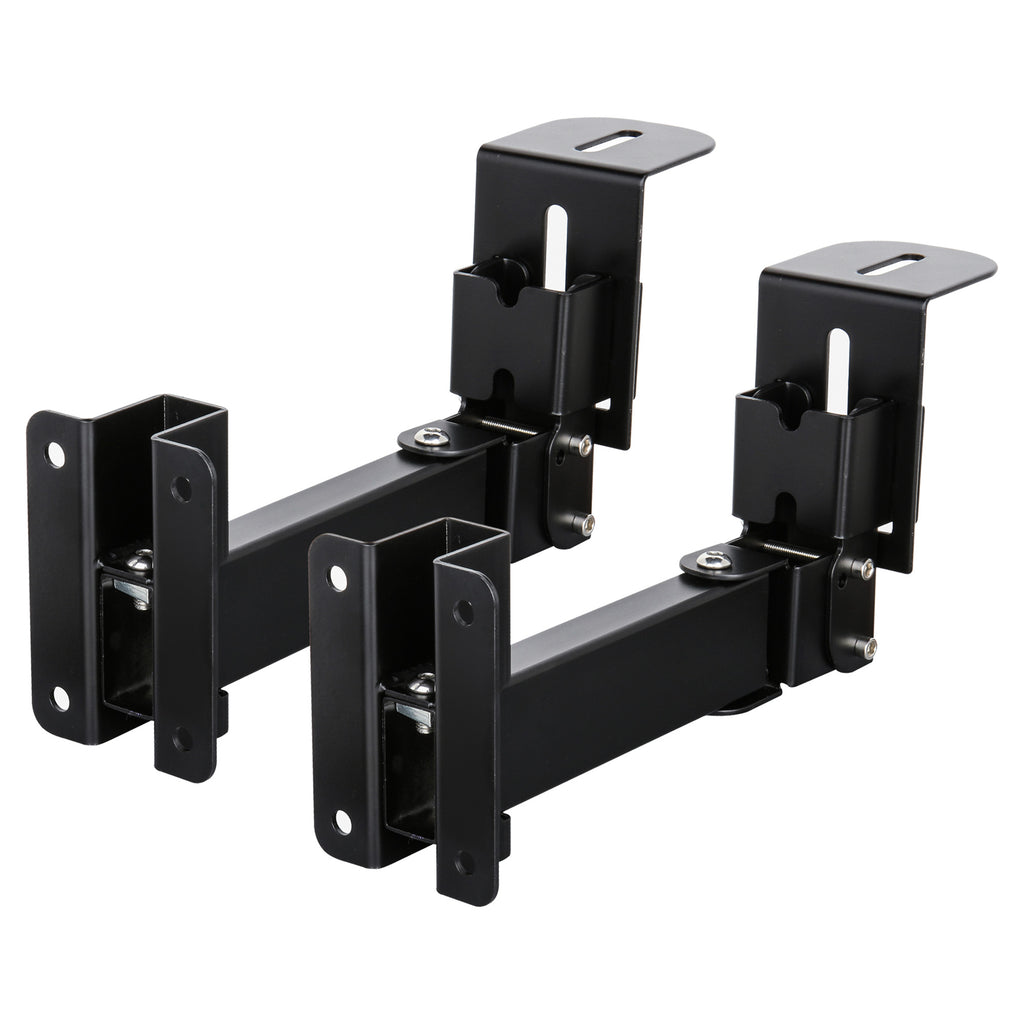 Sound Town STWSD-50R-PAIR 2-Pack Adjustable Wall Mount Speaker Brackets with 180-degree Swivel, 28-degree Tilt Adjustment, Speaker Connectors - Surface Mounting