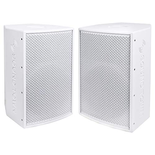 Sound Town KALE-112WPW-PAIR | KALE Series 2-Pack 12” 700W Powered DJ PA Speaker with Bluetooth and 3-Channel Mixer, for Mobile DJ, Live Sound, Karaoke, Bar, Church, White