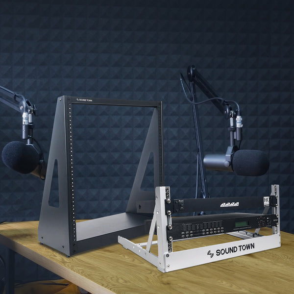 Sound Town’s open frame racks with adjustable depth provides fast and easy access to installed PA, server or network equipment.