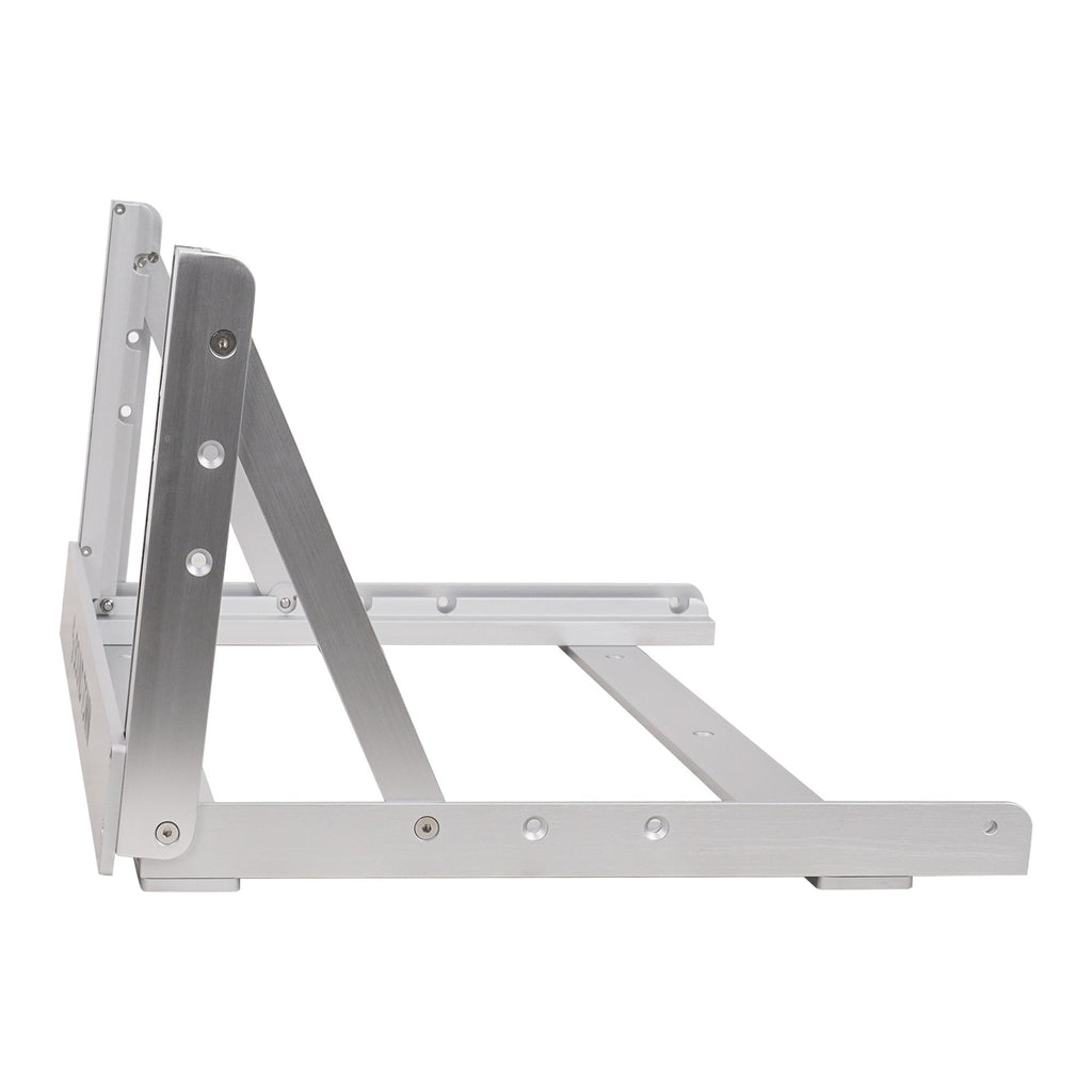 Sound Town 2PF-4A-R | REFURBISHED: 4U Aluminum 2-Post Desktop Open-Frame Rack for PA, Audio/Video, Network Switches, Routers, Patch Panels, Angle Adjustable - Side View