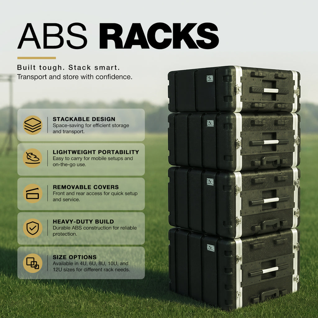 STRC-A10UT Compact 10U (10 Space) PA DJ ABS Rack/Road Case with