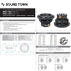 Sound Town ARES-12D2-R REFURBISHED: 12" Dual Voice Coil 1000W Car Audio Subwoofer, Dual 2-Ohm, CEA Rated - features, physical data, ts parameter, recommended box dimensions, wiring configurations