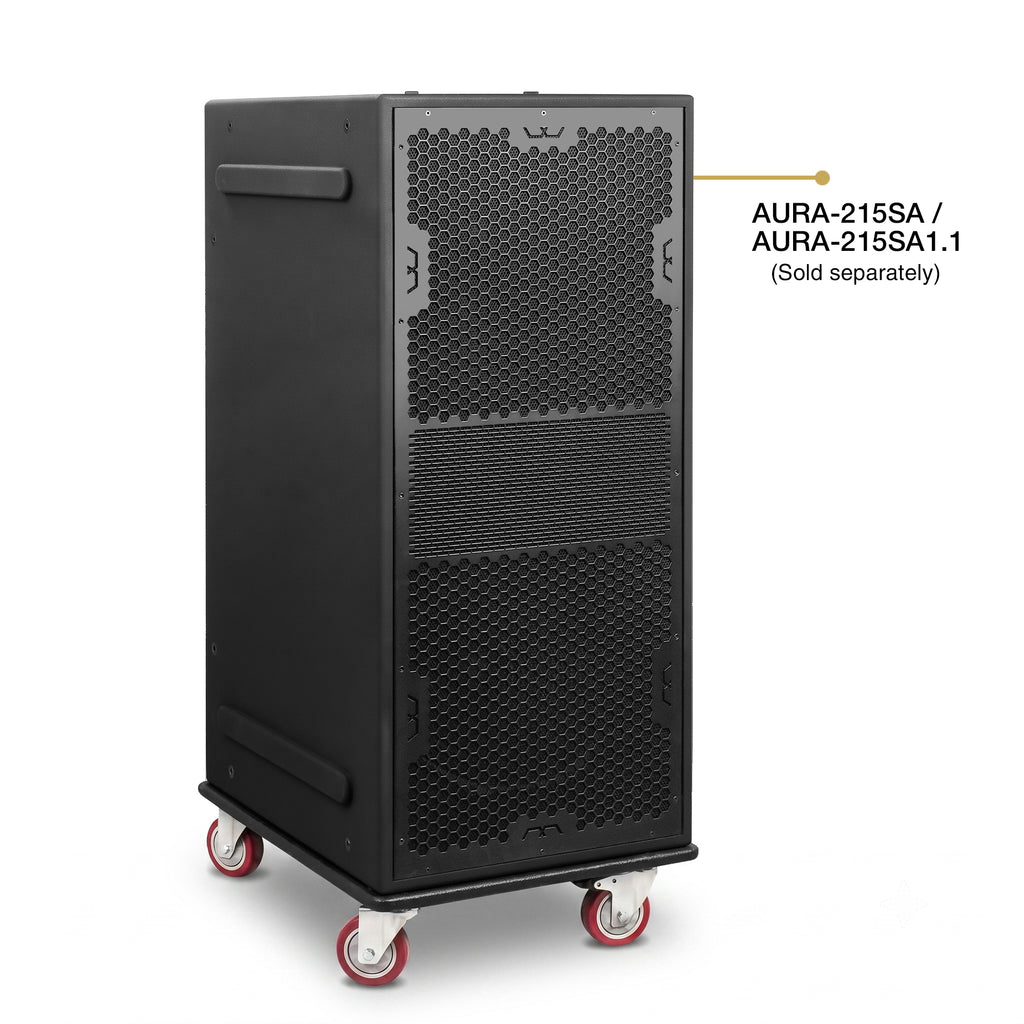 MODE Audio AURA-215CB | MODE Audio Heavy-Duty Plywood Caster Board with 4" Wheels and Locking Brakes for AURA-215 Series Subwoofers  - Compatible Models, AURA-215SA, AURA-215SA1.1