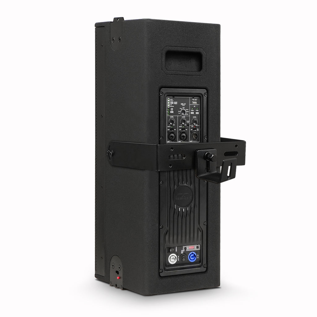 MODE Audio AURA-6.2A | AURA Series 2-Way 600W Powered Column Array Loudspeaker w/ LAVOCE 2 x 6.5" Woofers, Class-D, DSP, TWS, Wall-Mount Bracket, Plywood, Black - Rear Wall Mount Bracket