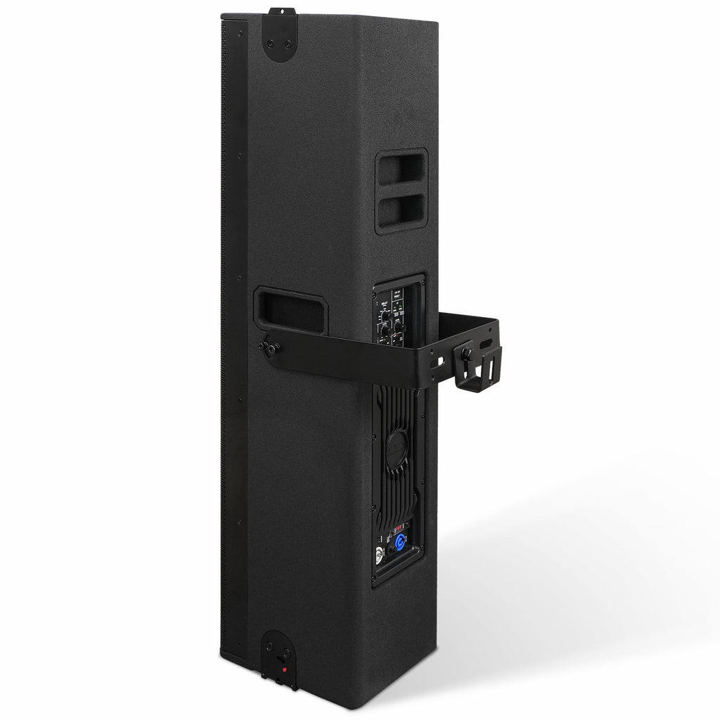 AURA-6.4A | AURA Series 2-Way 1000W Powered Column Array Loudspeaker w/ LAVOCE 4 x 6.5" Woofers, Class-D, DSP, TWS, Wall-Mount Bracket, Plywood, Black - Rear Wall Mount Bracket