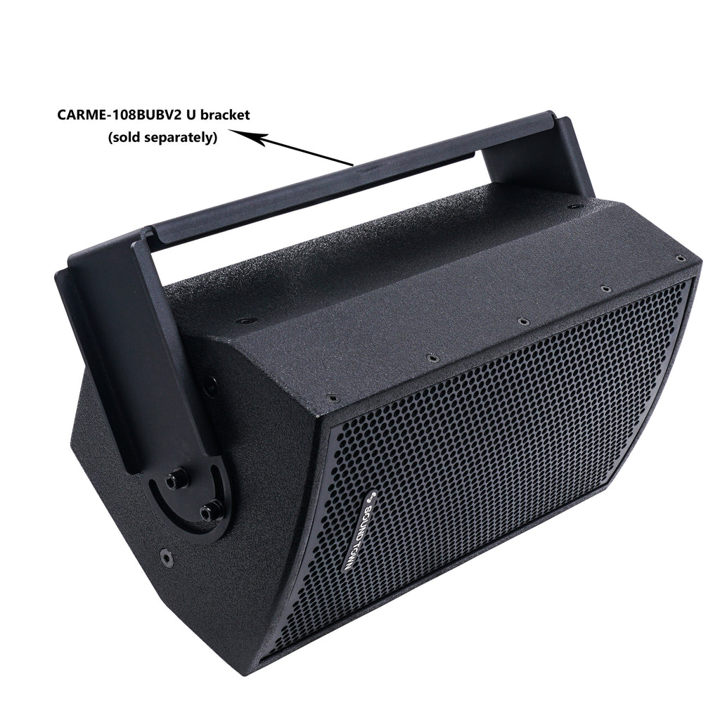 Sound Town CARME-108BV2-R | REFURBISHED: CARME Series 8" 350W 2-Way Professional PA DJ Monitor Speaker, Black w/ Compression Driver for Installation, Live Sound, Karaoke, Bar, Church - U Bracket