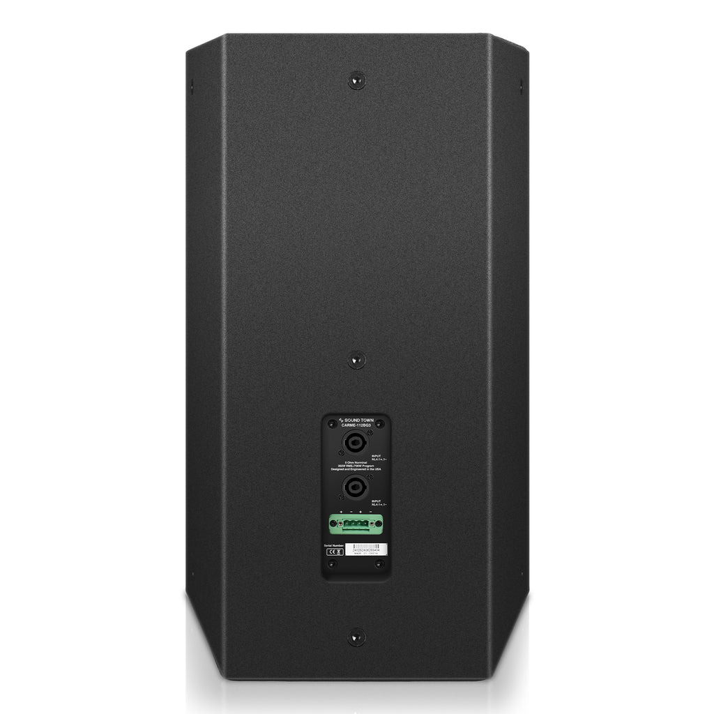 Sound Town CARME-112BG3-R | REFURBISHED: CARME Series 12" 700W 2-Way Professional PA DJ Speaker, Black w/Titanium Driver for Installation, Live Sound, Karaoke, Bar, Church-Back