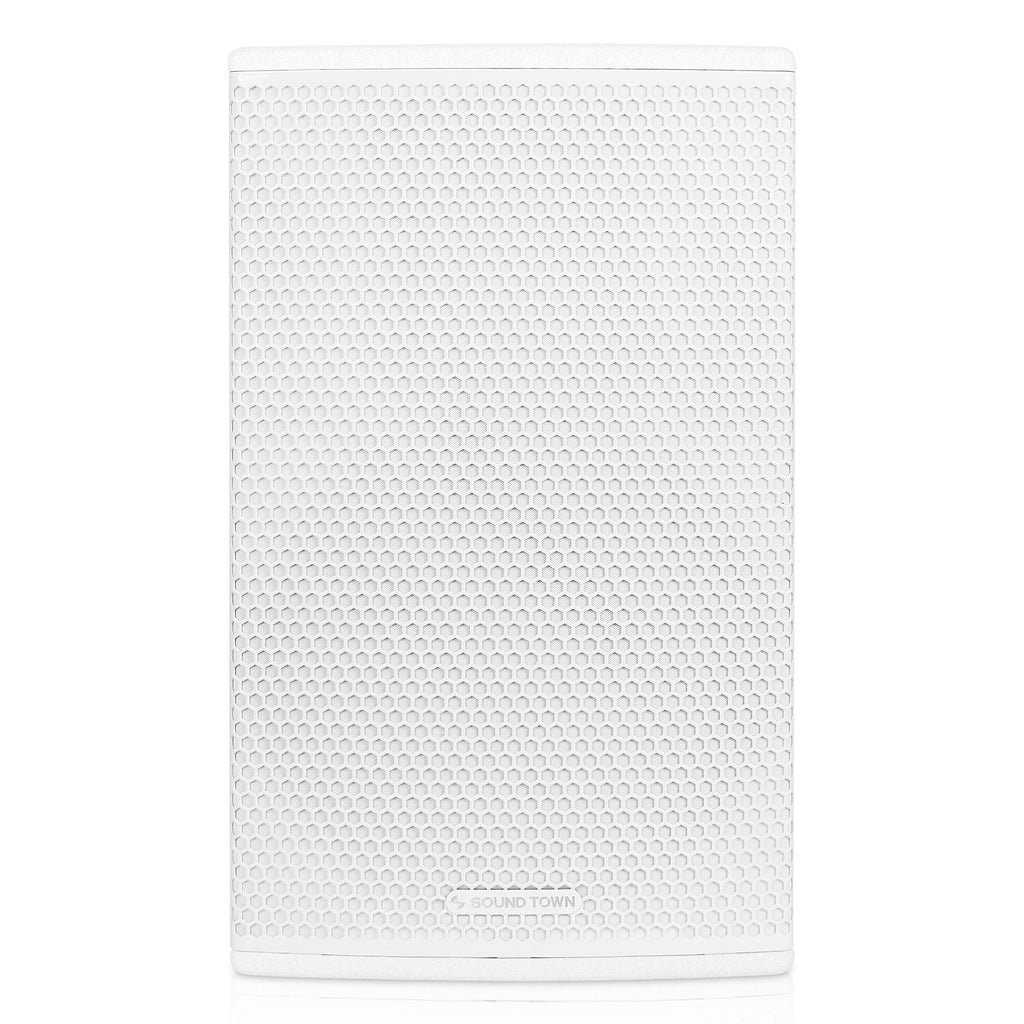 Sound Town CARME-112WG3 | CARME Series 12" 700W 2-Way Professional PA DJ Speaker, White w/Titanium Driver for Installation, Live Sound, Karaoke, Bar, Church-Front