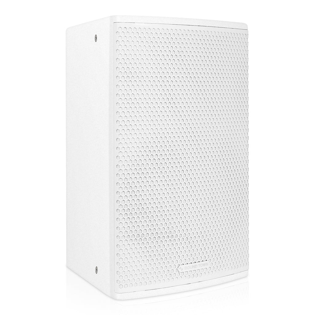 Sound Town CARME-112WG3 | CARME Series 12" 700W 2-Way Professional PA DJ Speaker, White w/Titanium Driver for Installation, Live Sound, Karaoke, Bar, Church-Right Angle
