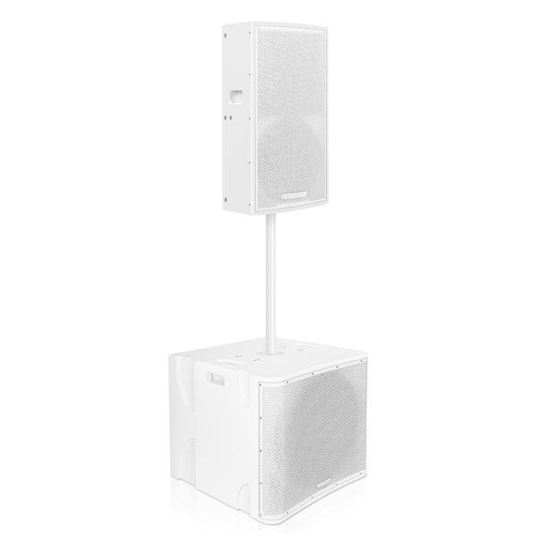 【ALLTIMERS】 KARAOKE S/S (WHITE) CARME-112WPW15SWPW | Powered PA System Set w/ 12” Speaker
