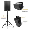 Sound Town CARME-115BG3 | CARME Series 15" 900W 2-Way Professional PA DJ Speaker, Black with Titanium Driver for Installation, Live Sound, Karaoke, Bar, Church-Versatile installation options w/Speaker Stand and Wall-Mount/ Surface Mount 
