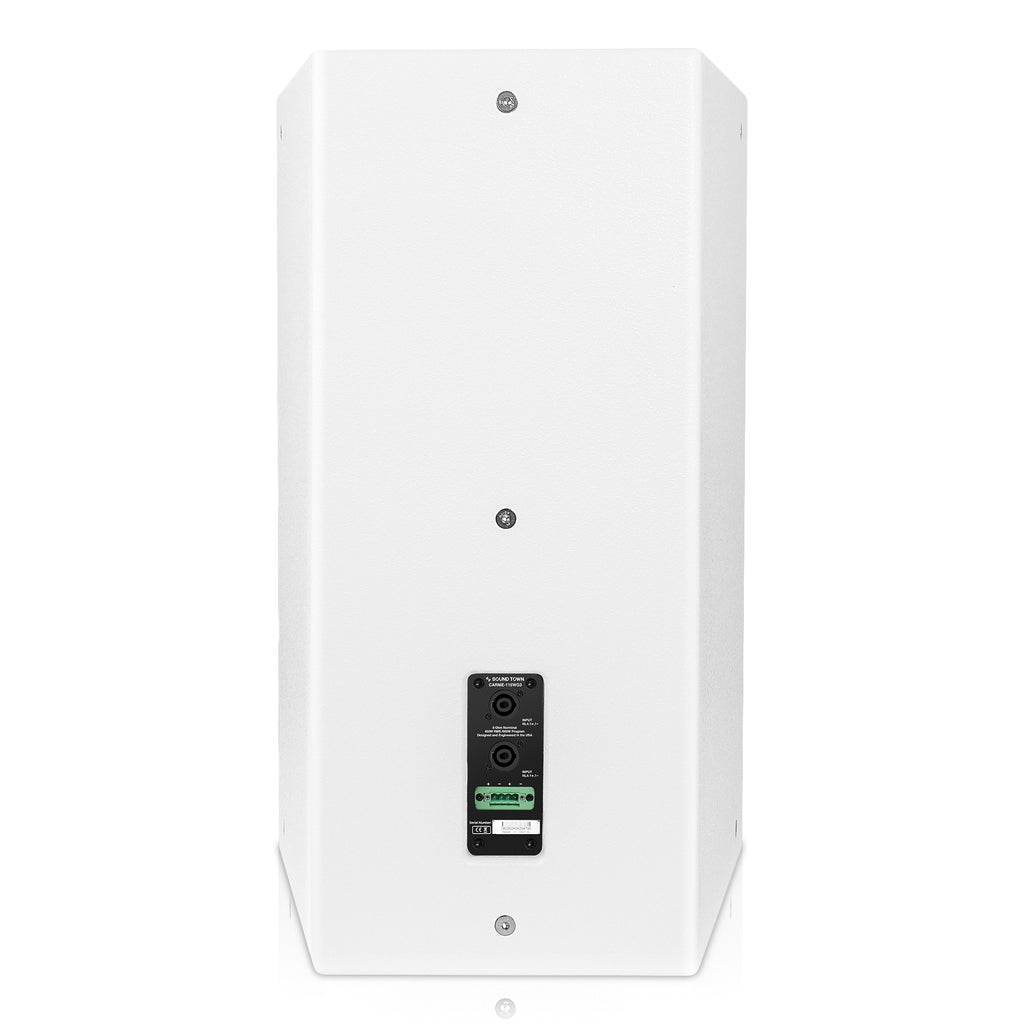 Sound Town CARME-115WG3-R | REFURBISHED: CARME Series 15" 900W 2-Way Professional PA DJ Speaker, White w/Titanium Driver for Installation, Live Sound, Karaoke, Bar, Church-Back Panel