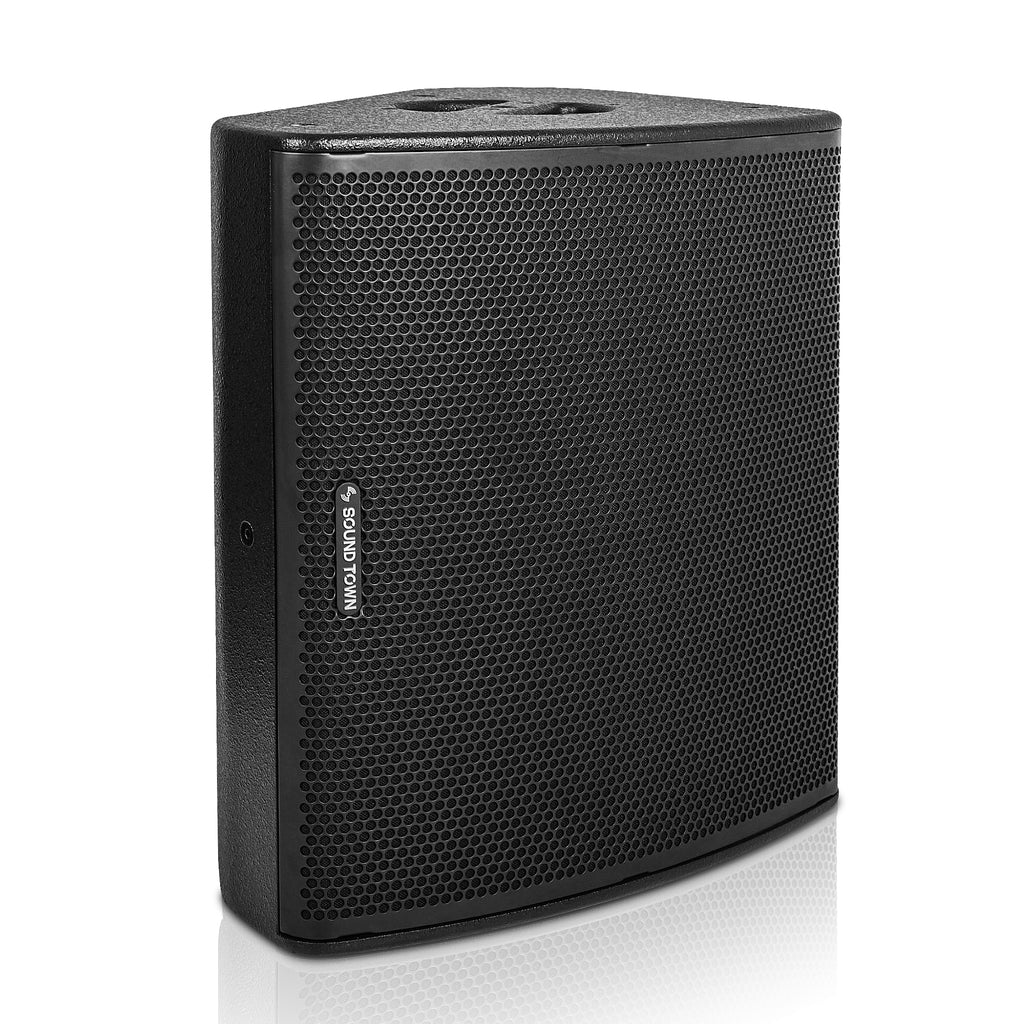 Sound Town CARME-12MM | CARME Series 12" Multipurpose Loudspeaker, with Coaxial Compression Driver for Installation, Live Sound, Karaoke, Bar, Church, Black - 350W RMS, Multi-Position, Side-Position