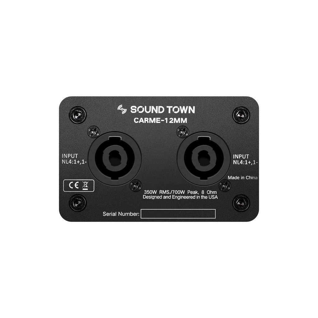 Sound Town CARME-12MM | CARME Series 12" Multipurpose Loudspeaker, with Coaxial Compression Driver for Installation, Live Sound, Karaoke, Bar, Church, Black - Jack plate, Speakon Connectors